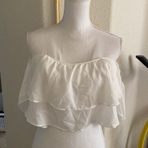 LF flowy off shoulder crop top